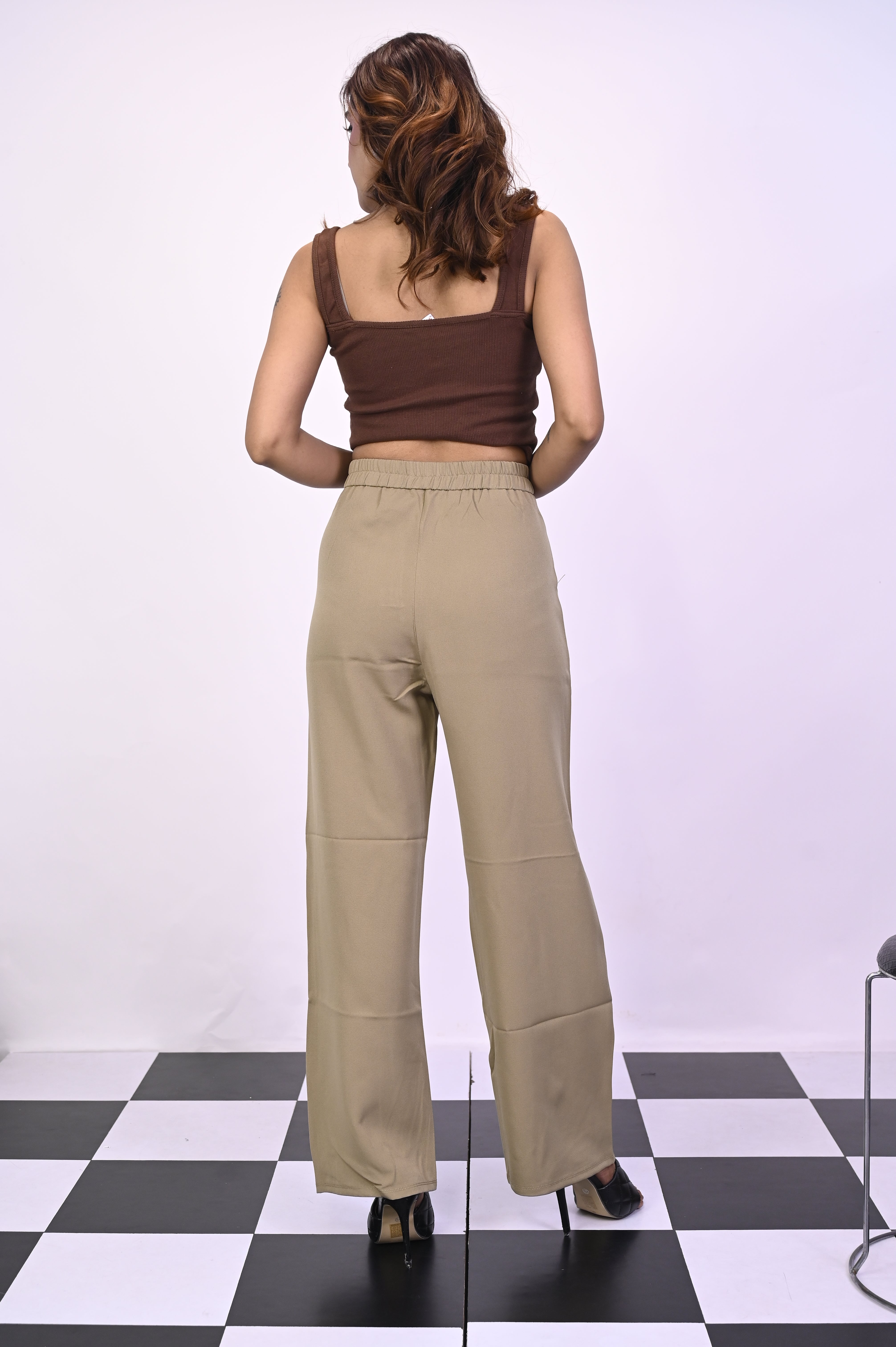 Khakhi Pleat Korean Pants
