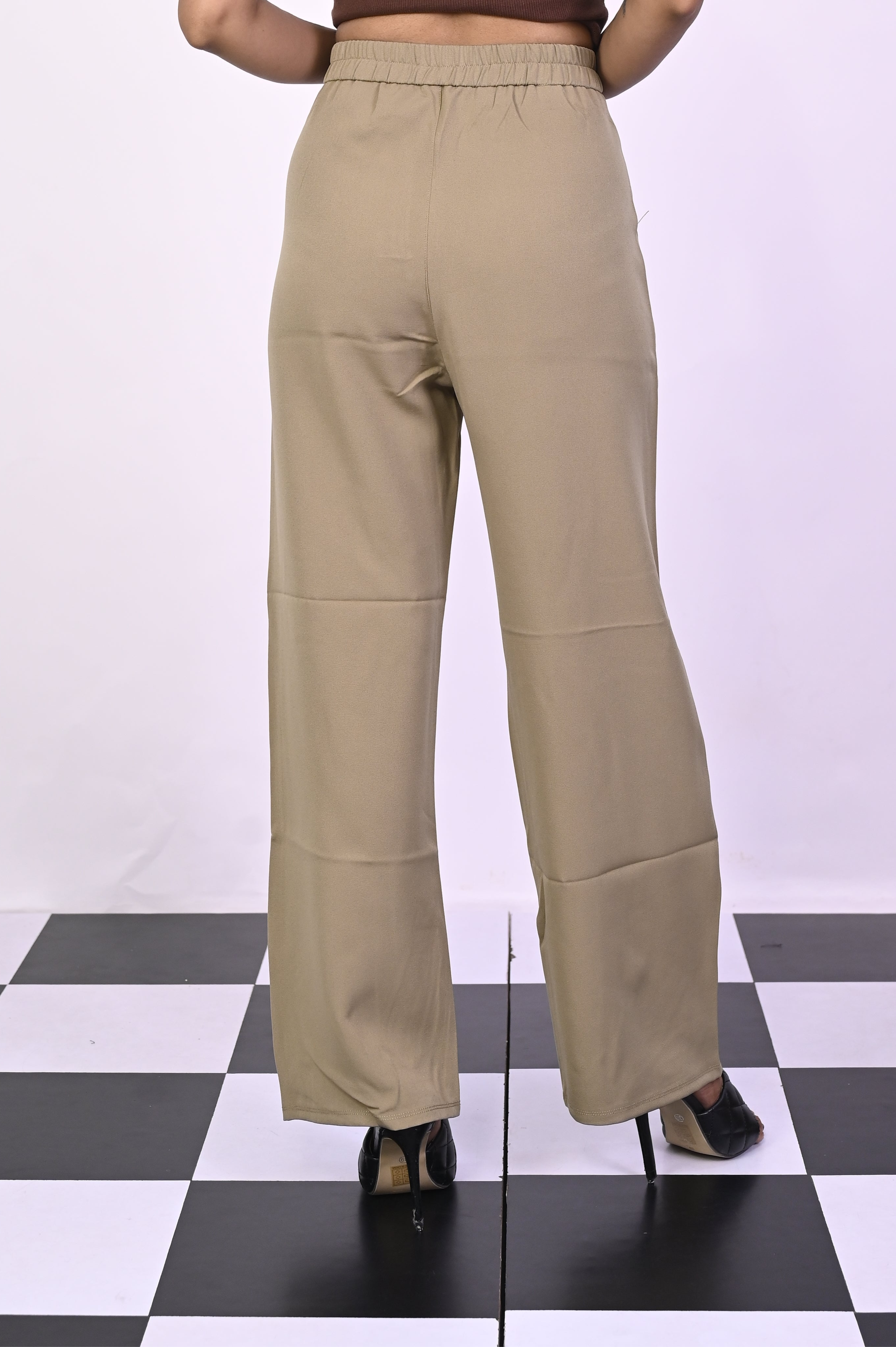 Khakhi Pleat Korean Pants