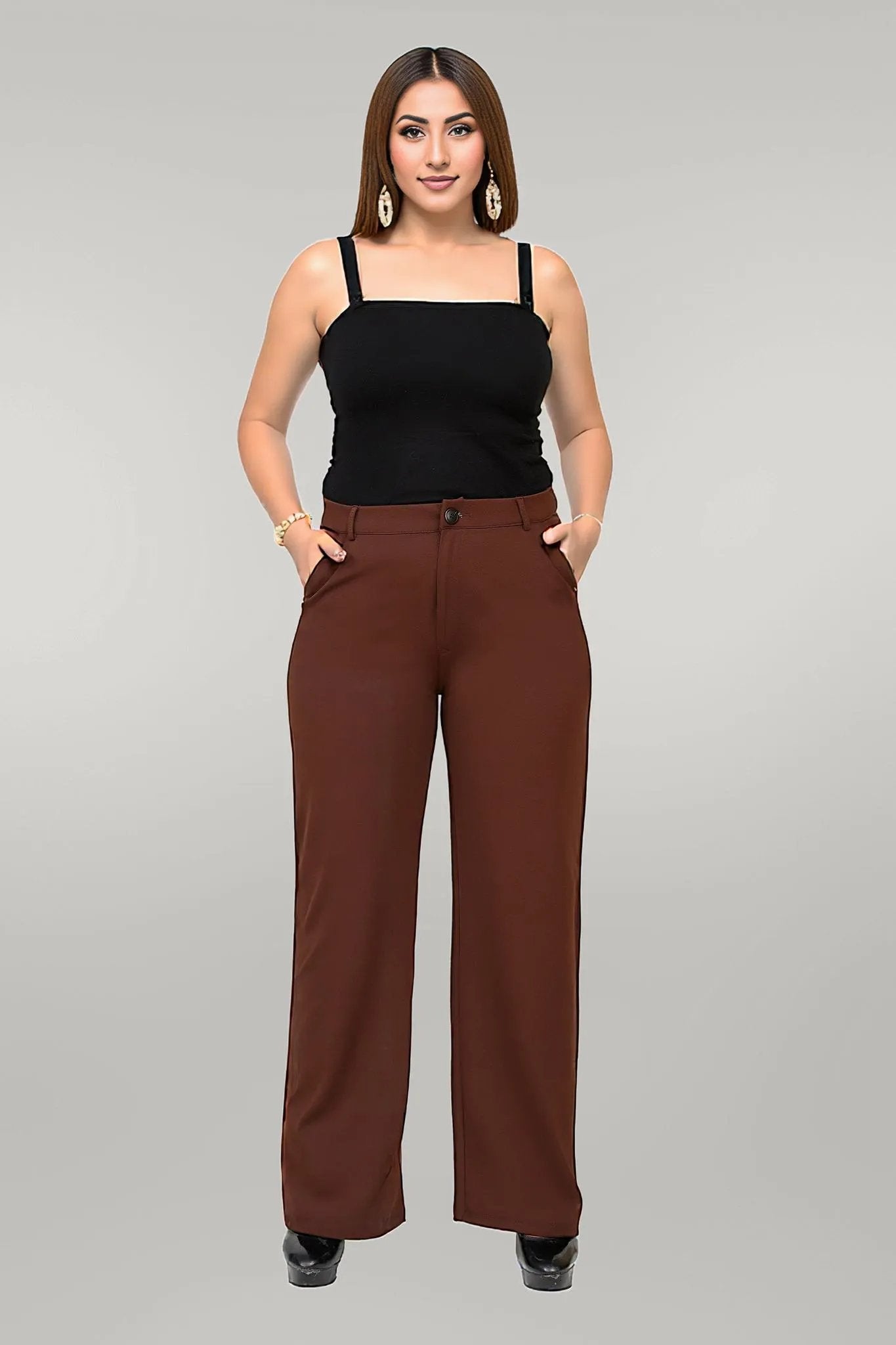 Coffee Formal Trousers Lite