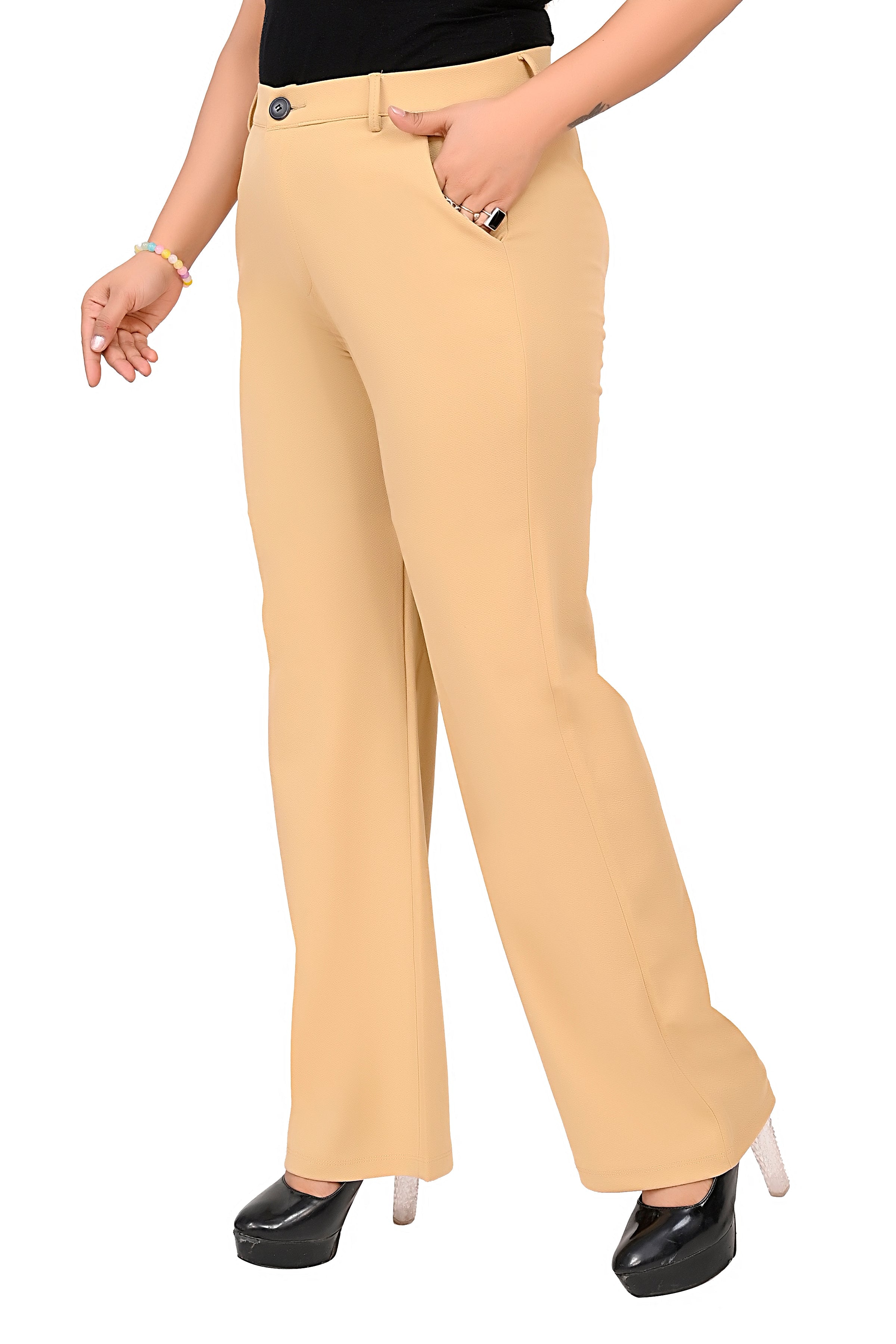 Beige Formal Trousers Lite