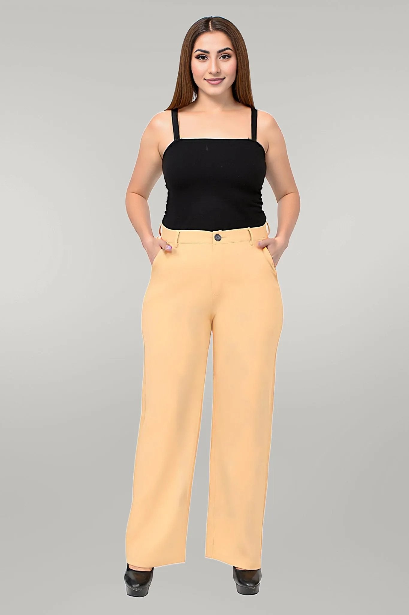 Beige Formal Trousers Lite